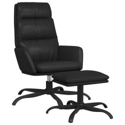 vidaXL Relaxsessel mit Hocker Schwarz Kunstleder