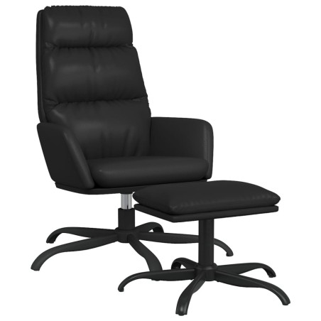 vidaXL Relaxsessel mit Hocker Schwarz Kunstleder