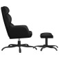 vidaXL Relaxsessel mit Hocker Schwarz Kunstleder vidaXL Relaxsessel mit Hocker Schwarz Kunstleder