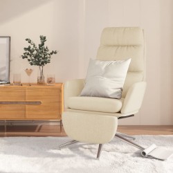 vidaXL Relaxsessel mit Fußstütze Creme Stoff