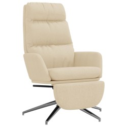 vidaXL Relaxsessel mit Fußstütze Creme Stoff