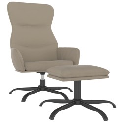 vidaXL Relaxsessel mit Hocker Hellgrau Mikrofasergewebe