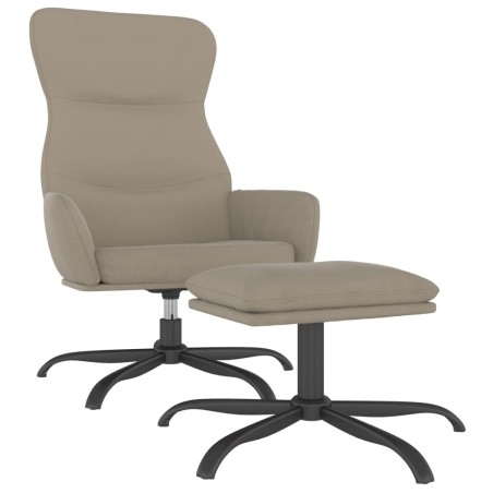 vidaXL Relaxsessel mit Hocker Hellgrau Mikrofasergewebe