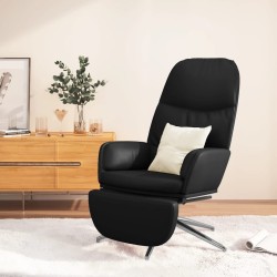 vidaXL Relaxsessel mit Fußstütze Glänzend Schwarz Kunstleder
