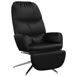 vidaXL Relaxsessel mit Fußstütze Glänzend Schwarz Kunstleder