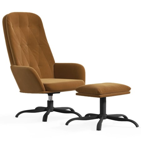 vidaXL Relaxsessel mit Hocker Braun Samt