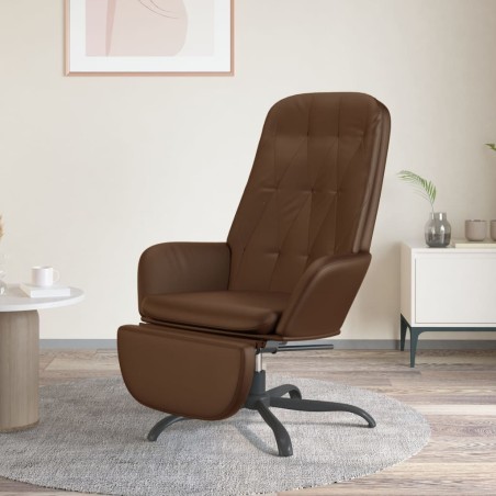 vidaXL Relaxsessel mit Fußstütze Glänzend Braun Kunstleder