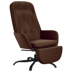 vidaXL Relaxsessel mit Fußstütze Glänzend Braun Kunstleder