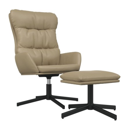 vidaXL Relaxsessel mit Hocker Cappuccino-Braun Kunstleder