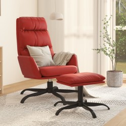vidaXL Relaxsessel mit Hocker Weinrot Kunstleder