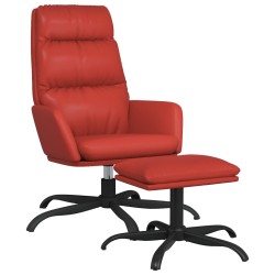 vidaXL Relaxsessel mit Hocker Weinrot Kunstleder