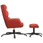 vidaXL Relaxsessel mit Hocker Weinrot Kunstleder vidaXL Relaxsessel mit Hocker Weinrot Kunstleder