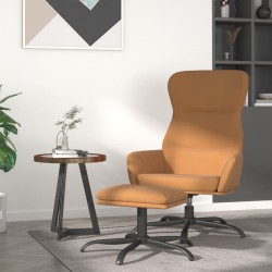 vidaXL Relaxsessel mit Hocker Taupe Mikrofasergewebe