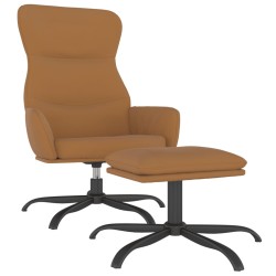 vidaXL Relaxsessel mit Hocker Taupe Mikrofasergewebe