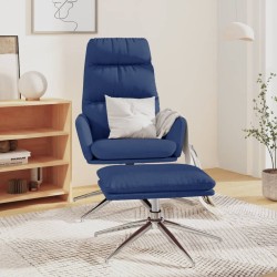 vidaXL Relaxsessel mit Hocker Blau Stoff
