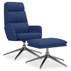 vidaXL Relaxsessel mit Hocker Blau Stoff