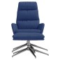vidaXL Relaxsessel mit Hocker Blau Stoff vidaXL Relaxsessel mit Hocker Blau Stoff