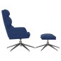 vidaXL Relaxsessel mit Hocker Blau Stoff vidaXL Relaxsessel mit Hocker Blau Stoff