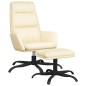 vidaXL Relaxsessel mit Hocker Creme Kunstleder vidaXL Relaxsessel mit Hocker Creme Kunstleder