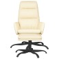 vidaXL Relaxsessel mit Hocker Creme Kunstleder vidaXL Relaxsessel mit Hocker Creme Kunstleder