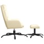 vidaXL Relaxsessel mit Hocker Creme Kunstleder vidaXL Relaxsessel mit Hocker Creme Kunstleder
