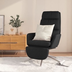 vidaXL Relaxsessel mit Fußstütze Schwarz Stoff