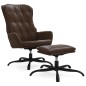 vidaXL Relaxsessel mit Hocker Braun Kunstleder vidaXL Relaxsessel mit Hocker Braun Kunstleder