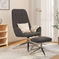 vidaXL Relaxsessel mit Hocker Dunkelgrau Mikrofasergewebe
