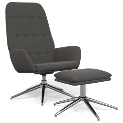 vidaXL Relaxsessel mit Hocker Dunkelgrau Mikrofasergewebe