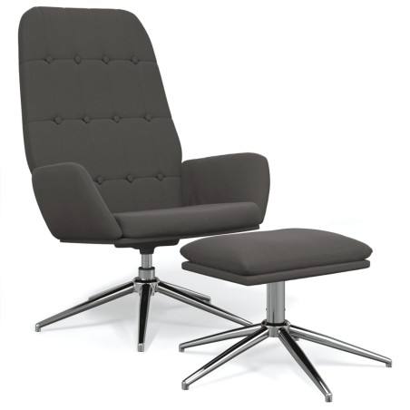 vidaXL Relaxsessel mit Hocker Dunkelgrau Mikrofasergewebe