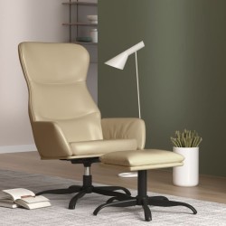 vidaXL Relaxsessel mit Hocker Cappuccino-Braun Kunstleder