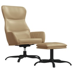 vidaXL Relaxsessel mit Hocker Cappuccino-Braun Kunstleder