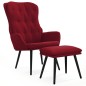 vidaXL Relaxsessel mit Hocker Weinrot Samt