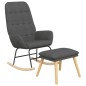 vidaXL Schaukelsessel mit Hocker Dunkelgrau Stoff vidaXL Schaukelsessel mit Hocker Dunkelgrau Stoff
