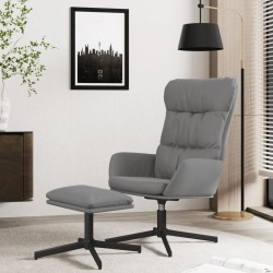 vidaXL Relaxsessel mit Hocker Anthrazitgrau Kunstleder
