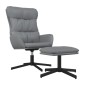 vidaXL Relaxsessel mit Hocker Anthrazitgrau Kunstleder vidaXL Relaxsessel mit Hocker Anthrazitgrau Kunstleder