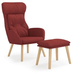 vidaXL Relaxsessel mit Hocker Weinrot Stoff