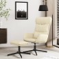 vidaXL Relaxsessel mit Hocker Creme Kunstleder vidaXL Relaxsessel mit Hocker Creme Kunstleder