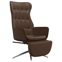 vidaXL Relaxsessel mit Fußstütze Glänzend Braun Kunstleder