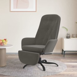 vidaXL Relaxsessel mit Fußstütze Dunkelgrau Samt