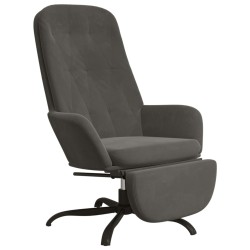 vidaXL Relaxsessel mit Fußstütze Dunkelgrau Samt
