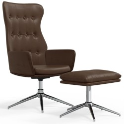vidaXL Relaxsessel mit Hocker Glänzend Braun Kunstleder