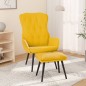 vidaXL Relaxsessel mit Hocker Senfgelb Samt vidaXL Relaxsessel mit Hocker Senfgelb Samt