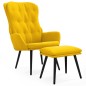 vidaXL Relaxsessel mit Hocker Senfgelb Samt vidaXL Relaxsessel mit Hocker Senfgelb Samt