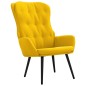 vidaXL Relaxsessel mit Hocker Senfgelb Samt vidaXL Relaxsessel mit Hocker Senfgelb Samt