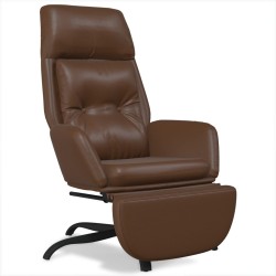 vidaXL Relaxsessel mit Fußstütze Glänzend Braun Kunstleder