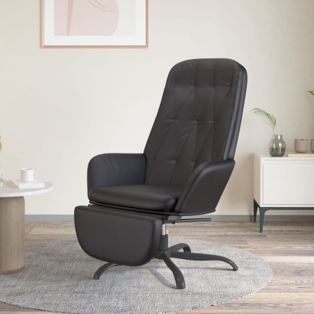 vidaXL Relaxsessel mit Fußstütze Glänzend Schwarz Kunstleder