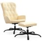 vidaXL Relaxsessel mit Hocker Creme Kunstleder vidaXL Relaxsessel mit Hocker Creme Kunstleder