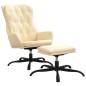vidaXL Relaxsessel mit Hocker Creme Kunstleder vidaXL Relaxsessel mit Hocker Creme Kunstleder