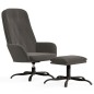 vidaXL Relaxsessel mit Hocker Dunkelgrau Samt vidaXL Relaxsessel mit Hocker Dunkelgrau Samt